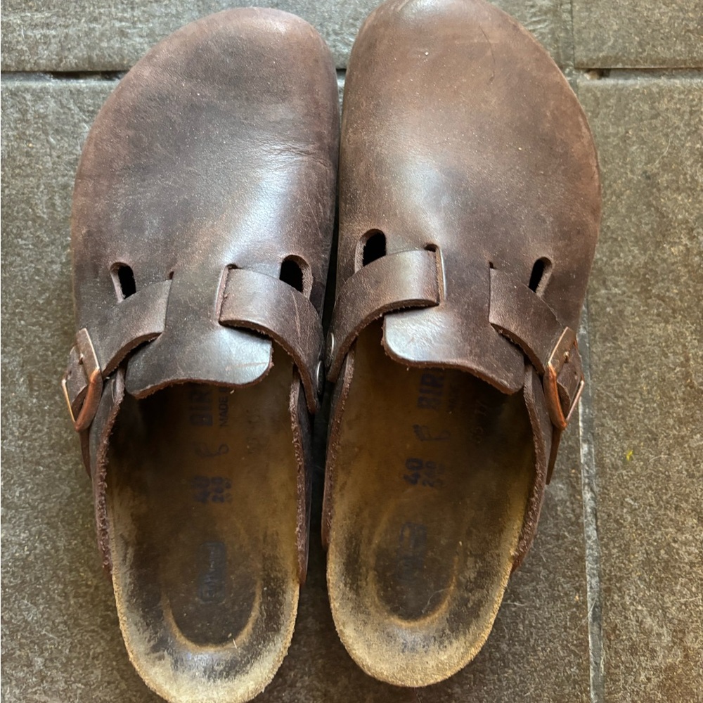 Birkenstock Boston Clog Brown Leather-size 40 regular/wide width